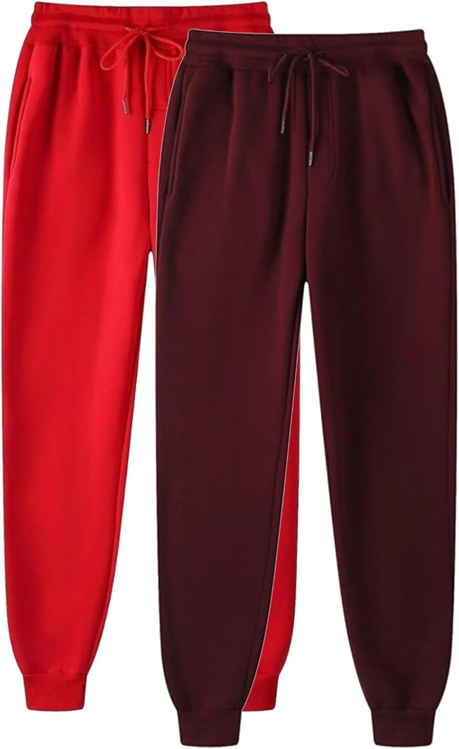 2 Pack: Women's Ultra-Soft Lounge Joggers Sweatpants Athletic Yoga Baggy Pants Cinch Bottom Sweatpants with Pockets