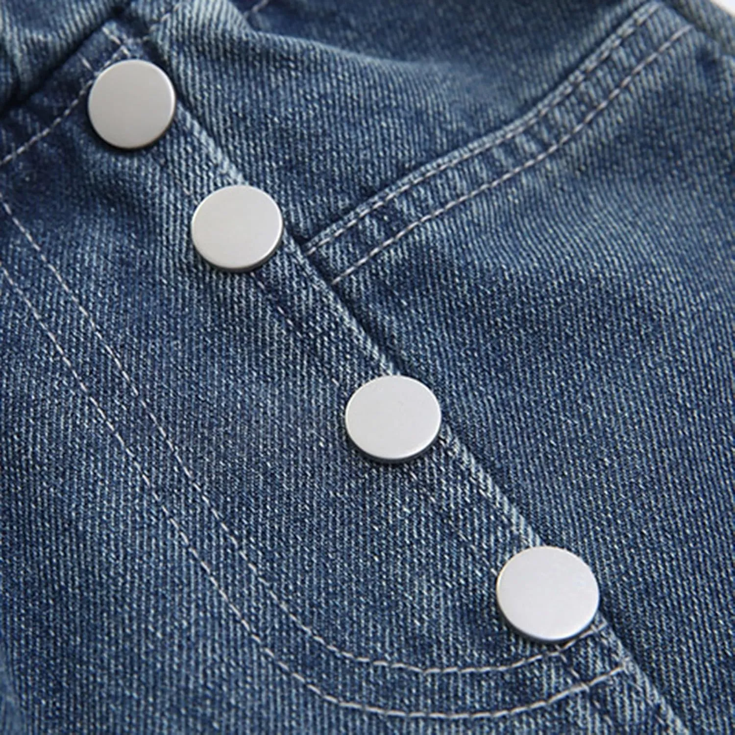 Baggy Jeans for Teen Girls Straight Leg Boyfriend Jeans Y2K Streetwear Elastic Waist Wide Leg Jeans Kids Denim Pants