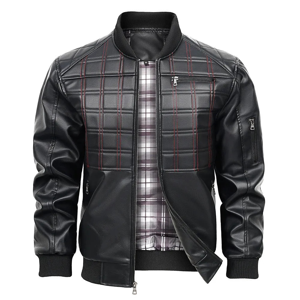 Black PU Leather Male Jacket