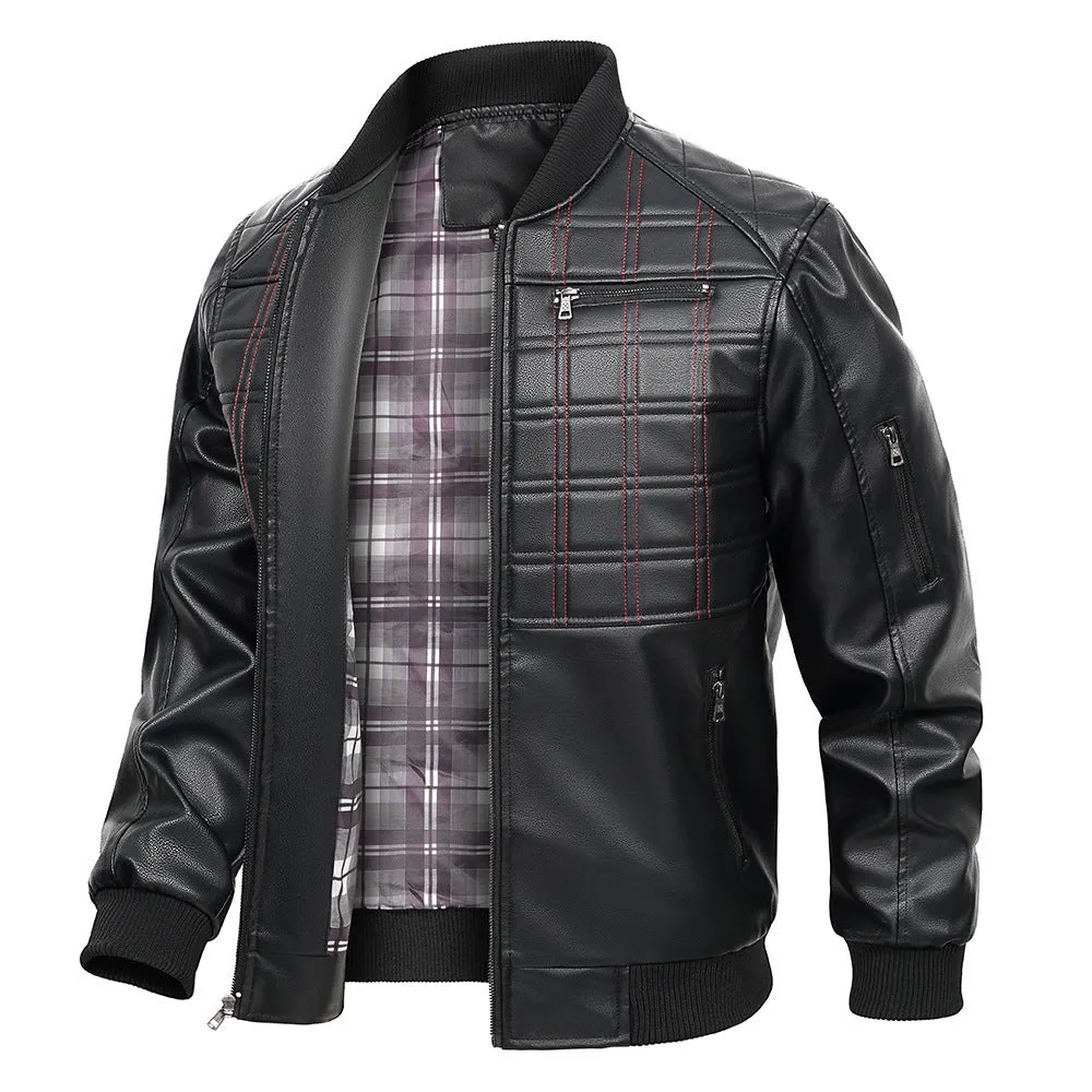 Black PU Leather Male Jacket