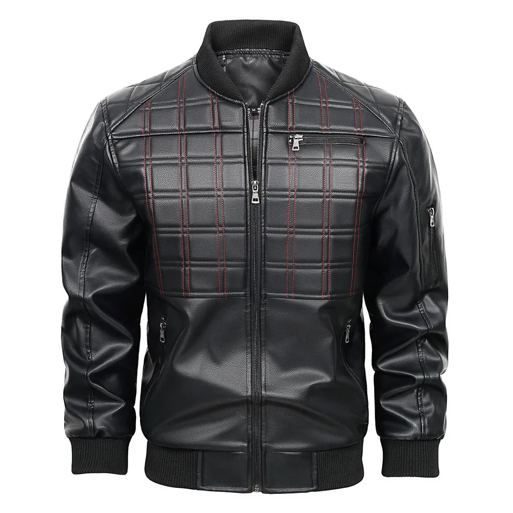 Black PU Leather Male Jacket