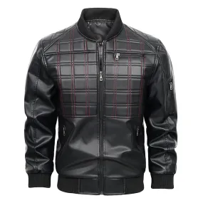 Black PU Leather Male Jacket