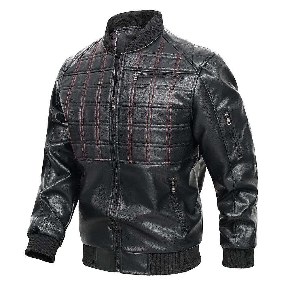 Black PU Leather Male Jacket