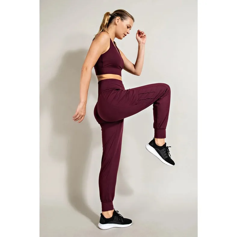 Butter Jogger with Side Pockets Cassis