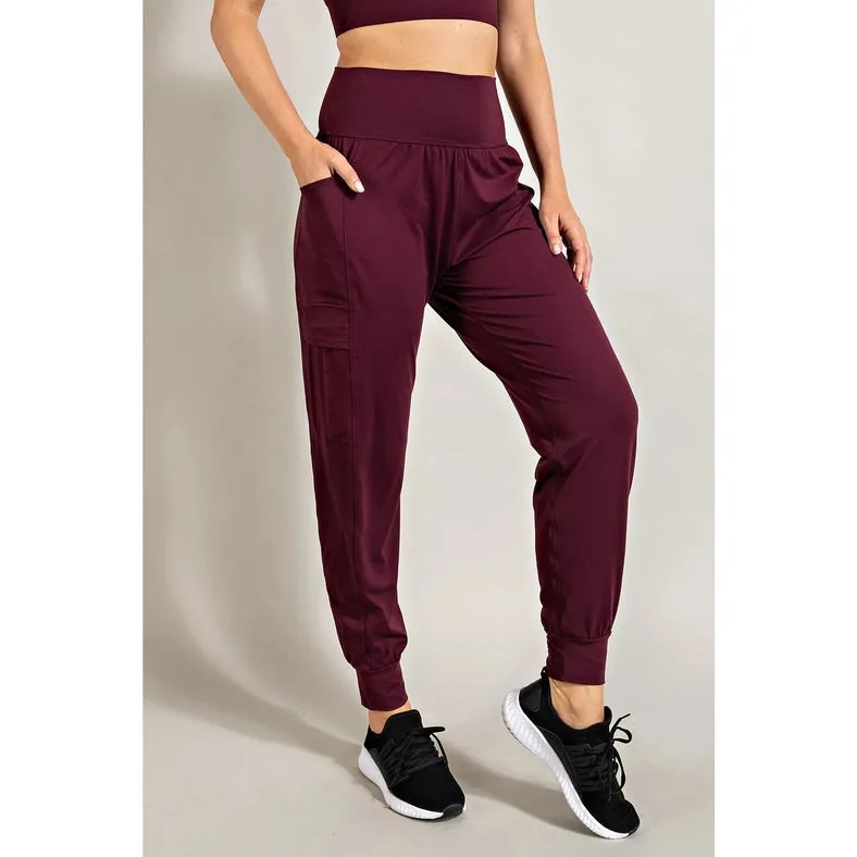 Butter Jogger with Side Pockets Cassis