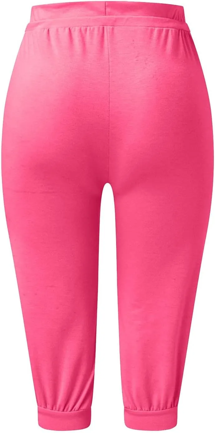 Capri Pants for Women Casual Summer Cropped Soft Lightweight Sweatpants Skinny Athletic Yoga Pants with Pockets
