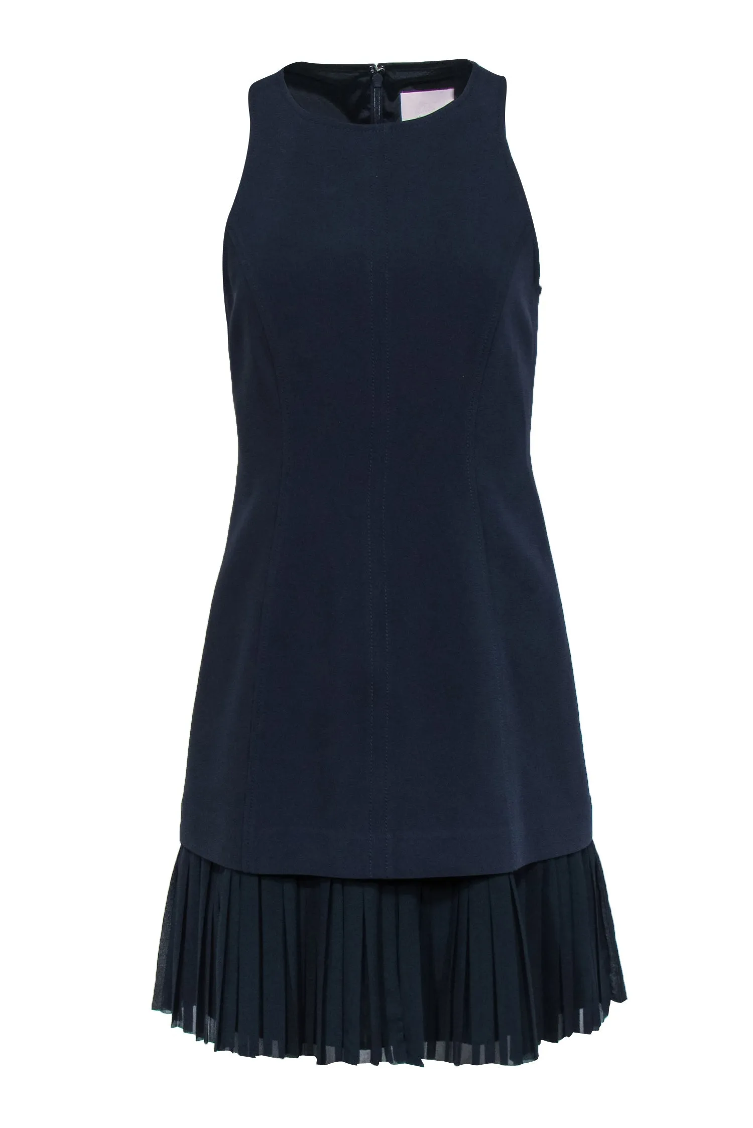 Cinq a Sept - Navy Sheath Dress w/ Pleated Drop Hem Sz 4