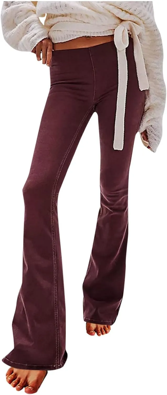 Flare Jeans for Women Ladies Elastic Pull-On Skinny Bootcut Denim Jeggings Tummy Control High Waisted Trendy Jeans