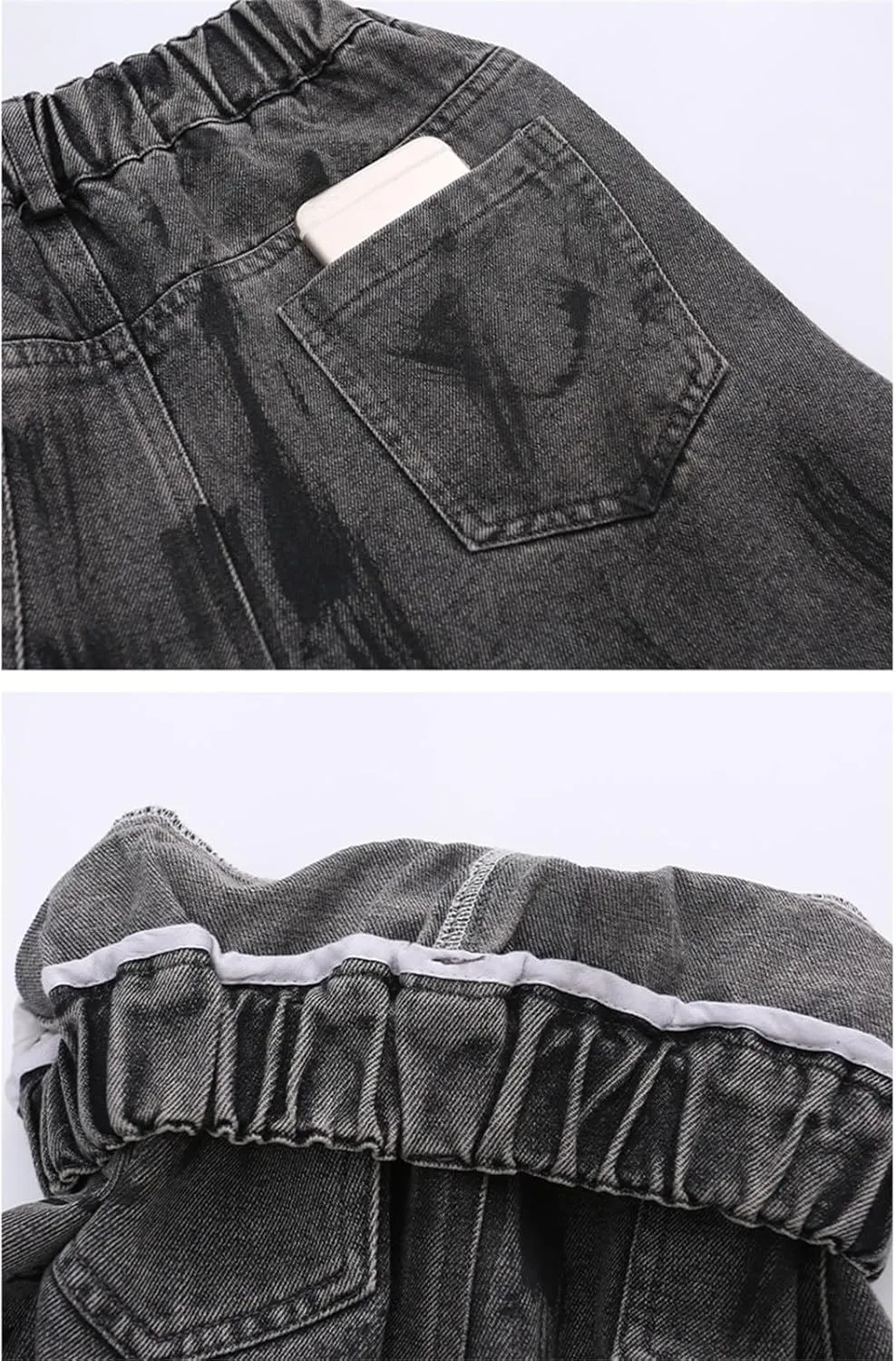 Girls Baggy Jeans Wide Leg Baggy Jeans High Waist Cargo Pants Vintage Streetwear Denim Jeans