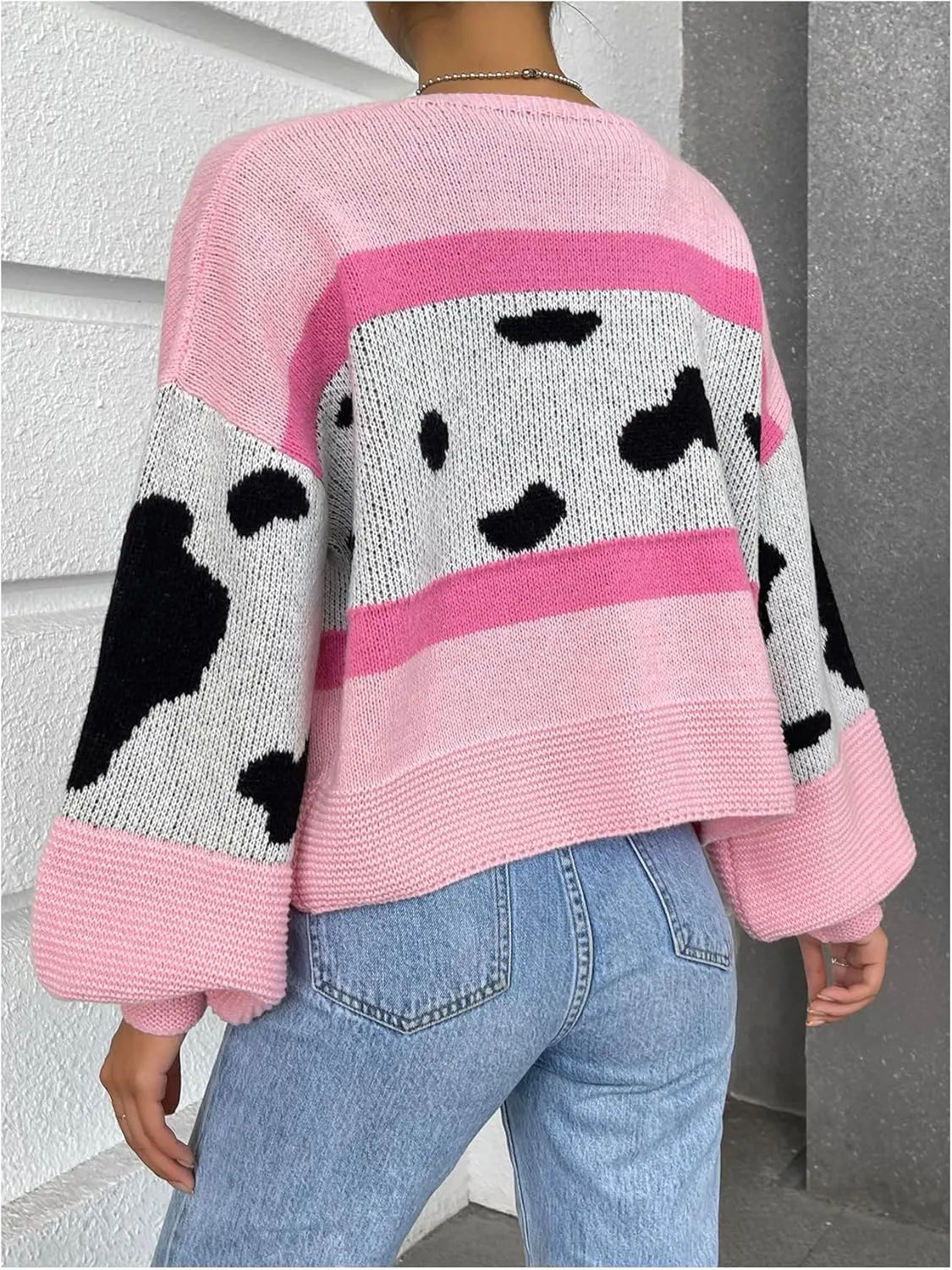 GORGLITTER Women's Colorful Chunky Cardigan Sweater Long Sleeve Knit Leopard Pullover Tops