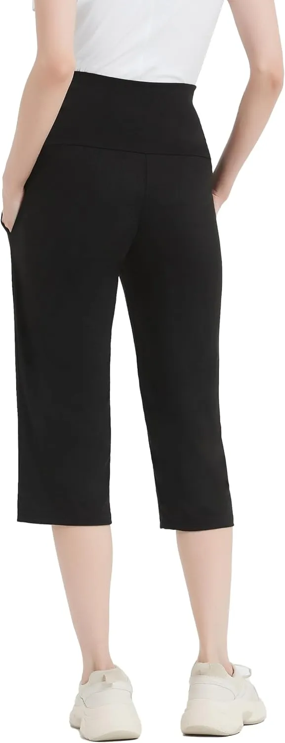 Maternity Shorts High Waisted Women Capri Pregnancy Soft Yoga Joggers Lounge Pants