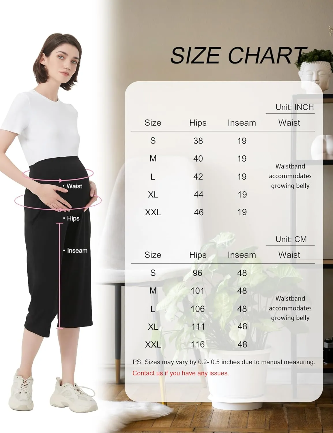 Maternity Shorts High Waisted Women Capri Pregnancy Soft Yoga Joggers Lounge Pants