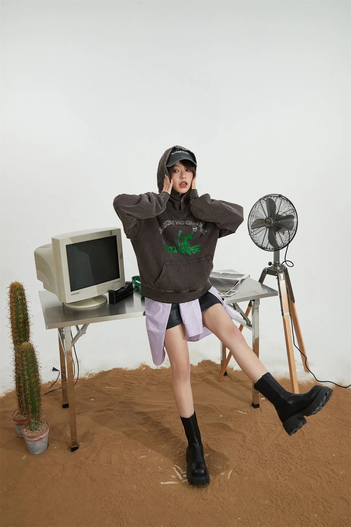 Noe Printed Loose Fit Hoodie
