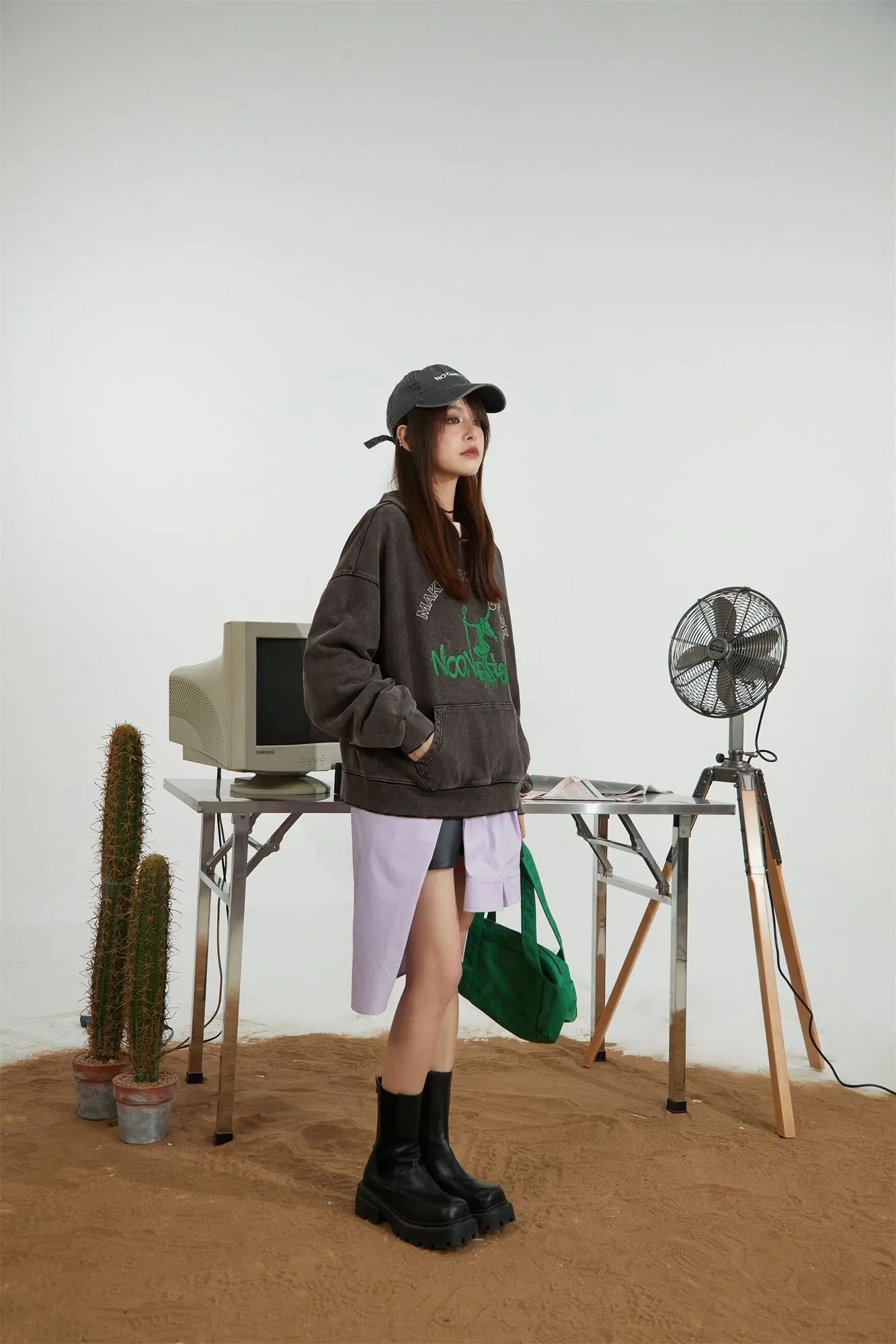 Noe Printed Loose Fit Hoodie