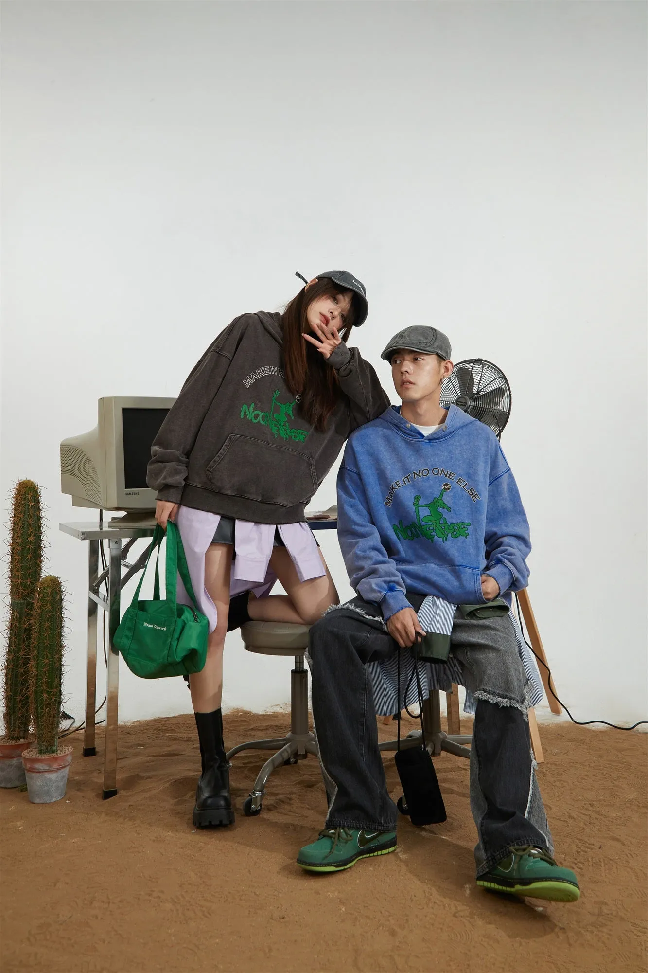 Noe Printed Loose Fit Hoodie