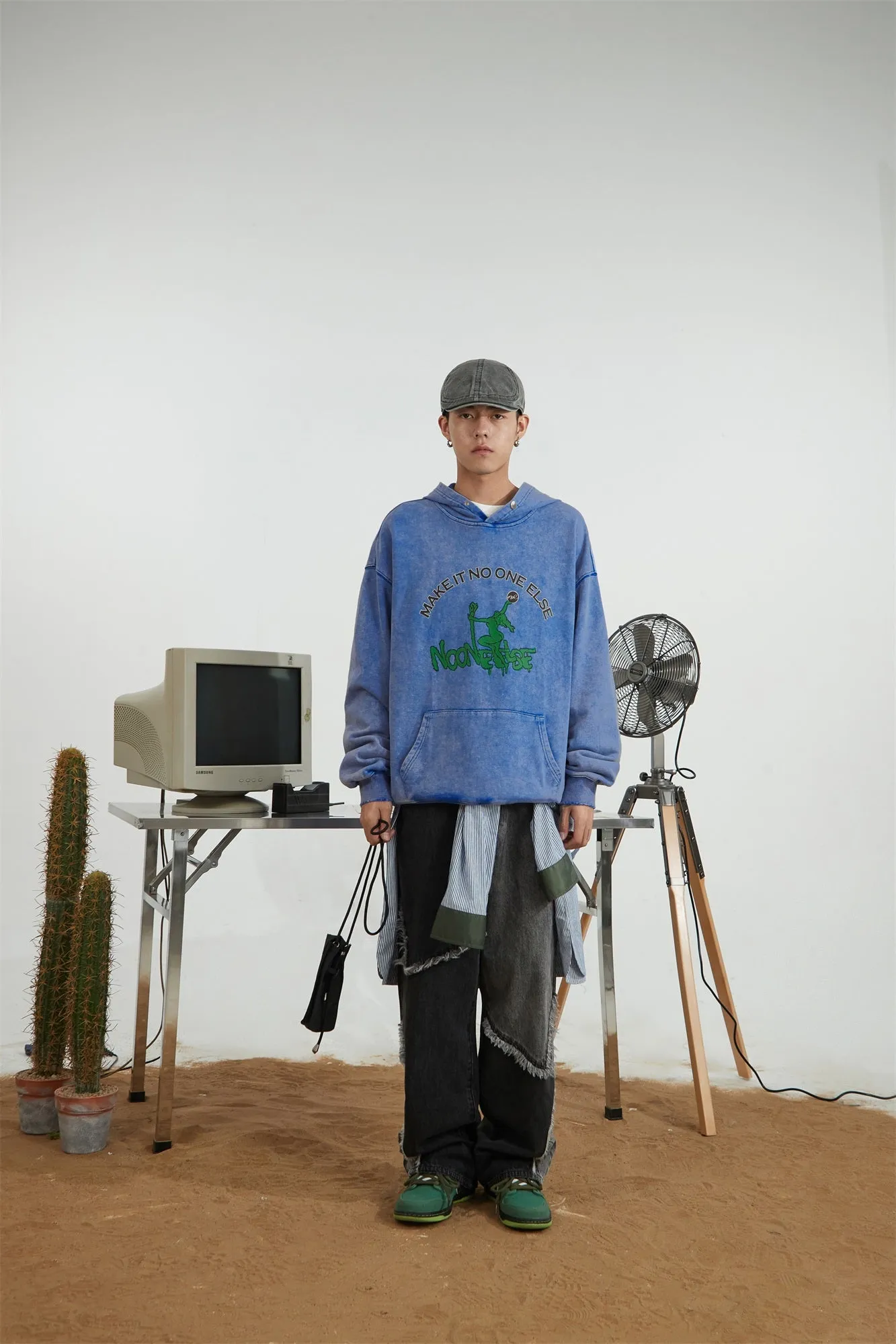 Noe Printed Loose Fit Hoodie