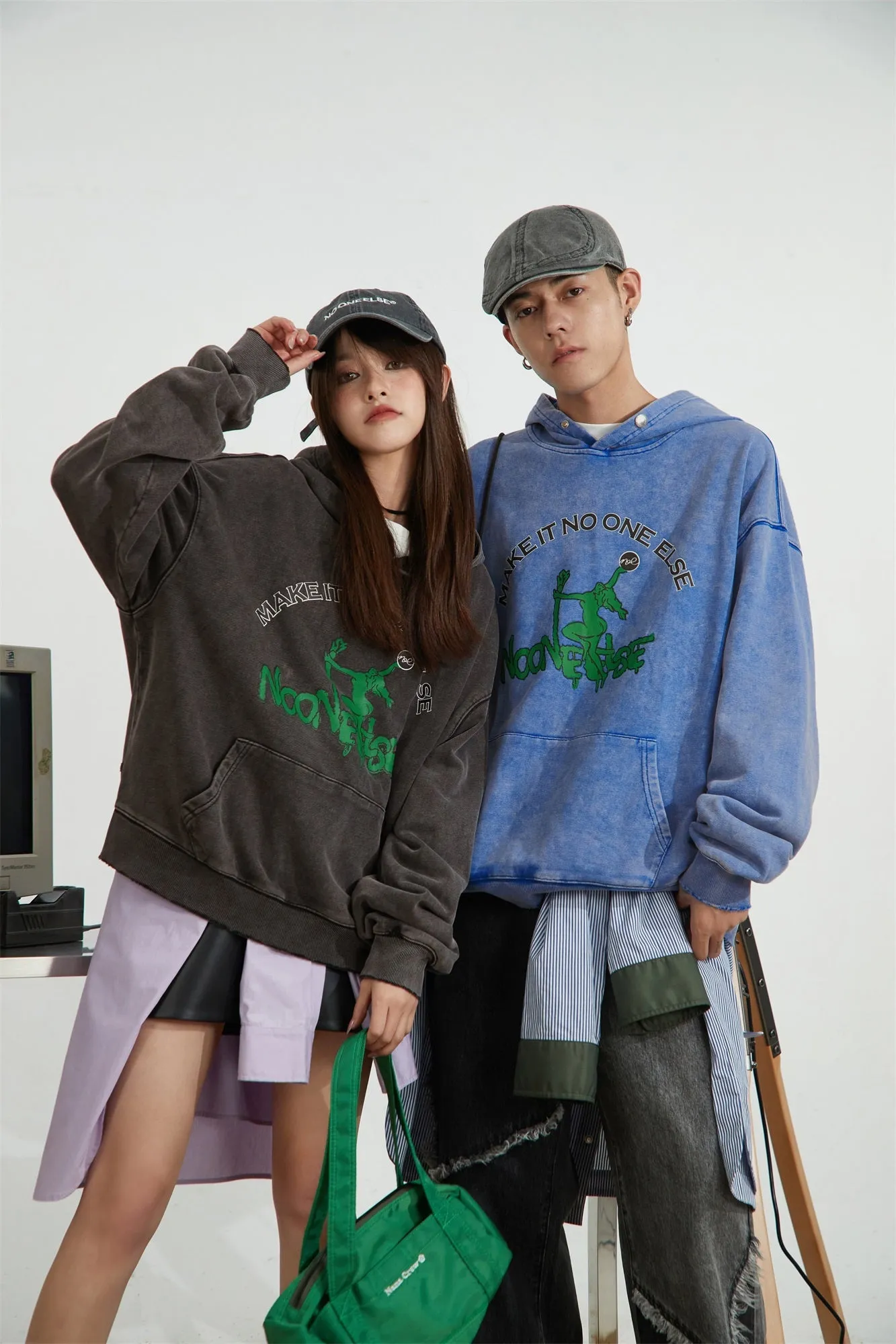Noe Printed Loose Fit Hoodie