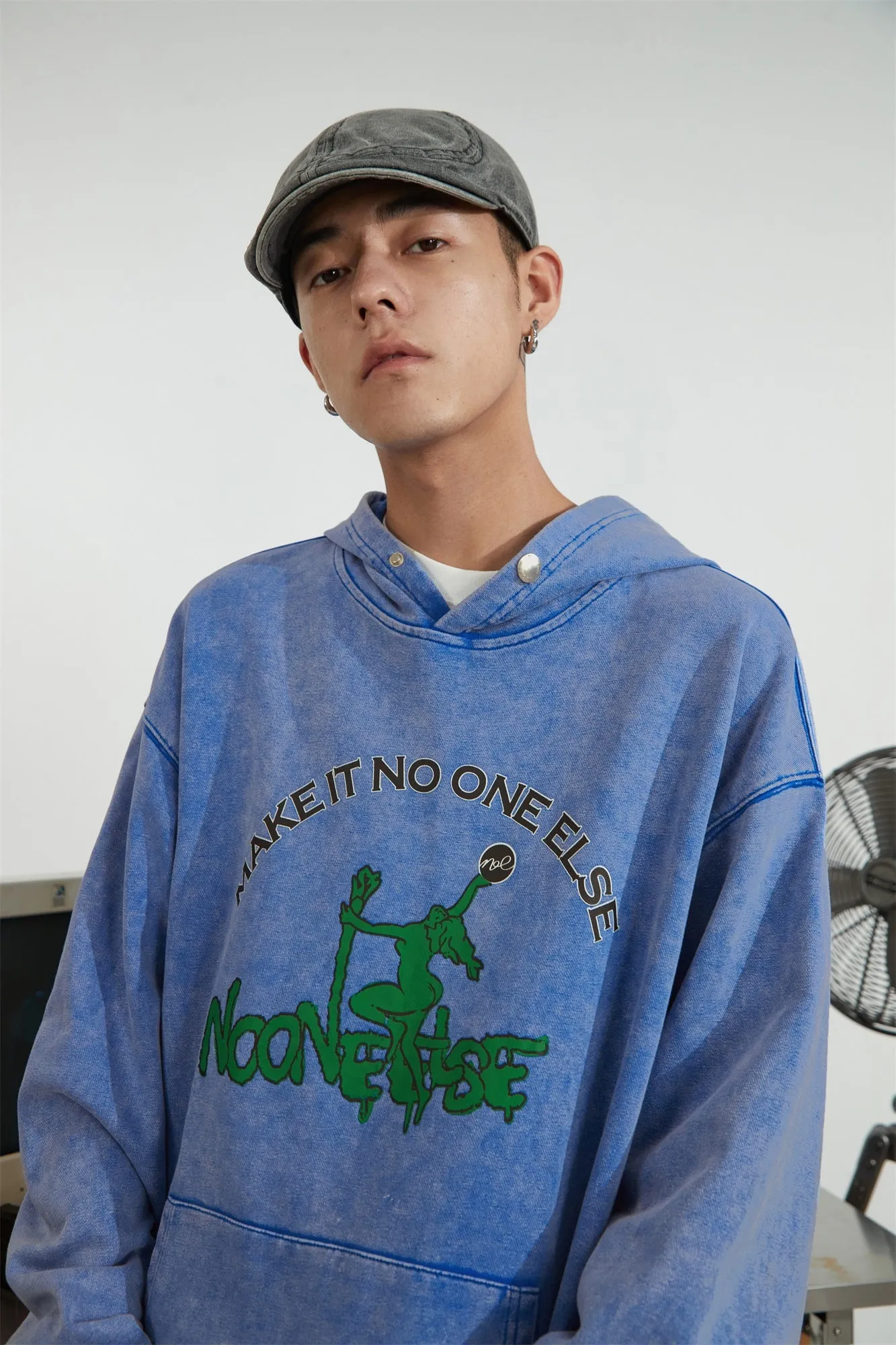 Noe Printed Loose Fit Hoodie