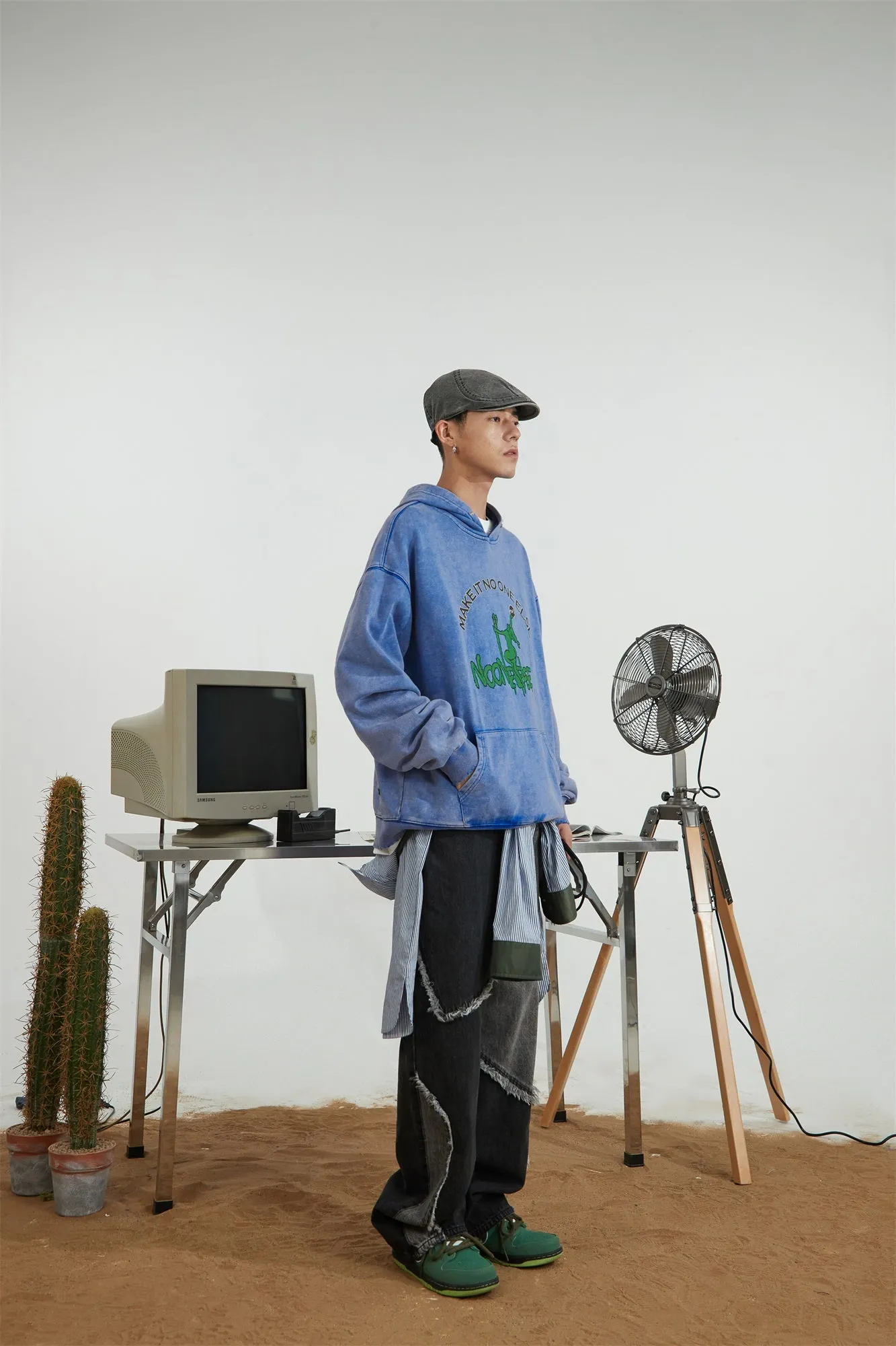 Noe Printed Loose Fit Hoodie