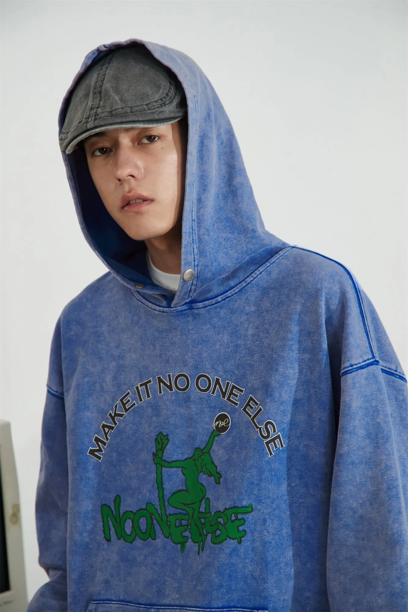 Noe Printed Loose Fit Hoodie