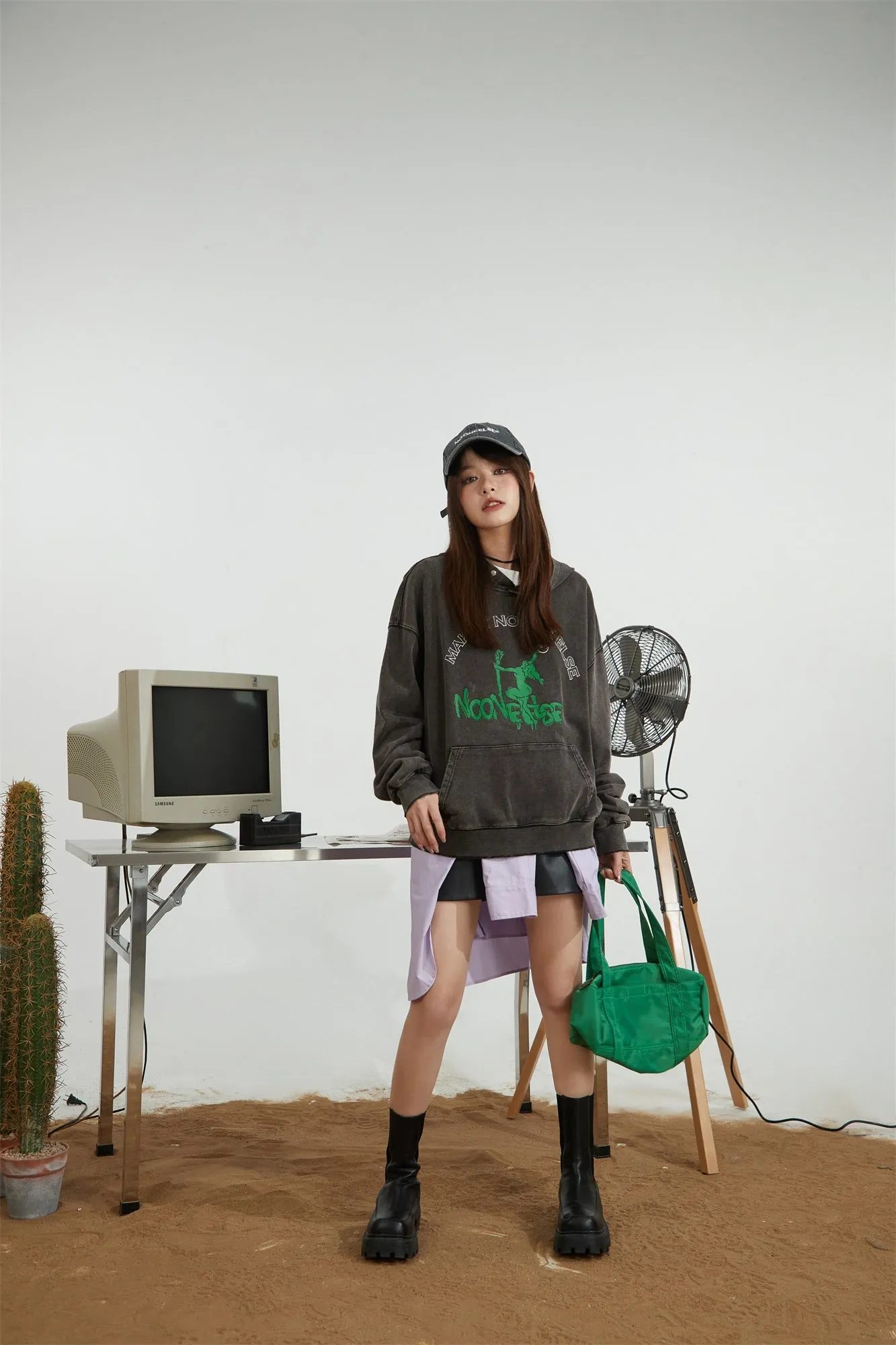 Noe Printed Loose Fit Hoodie