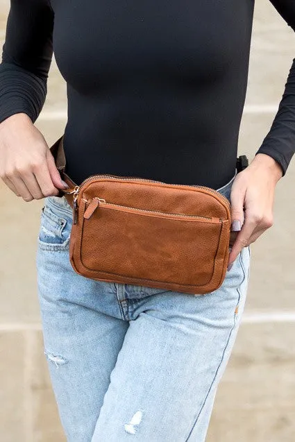 Simple Classic Stylish Leather Everyday Belt Sling Bag