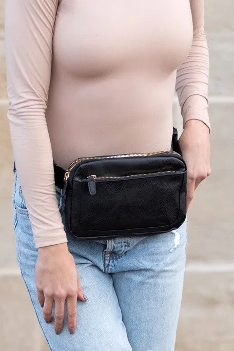 Simple Classic Stylish Leather Everyday Belt Sling Bag