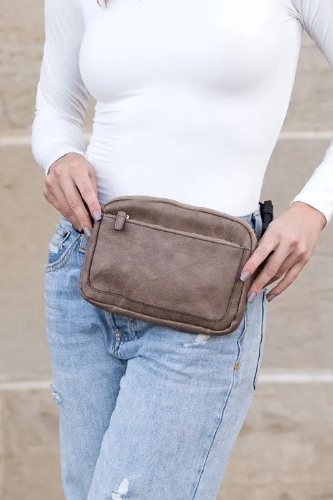 Simple Classic Stylish Leather Everyday Belt Sling Bag
