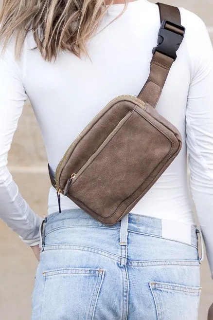 Simple Classic Stylish Leather Everyday Belt Sling Bag