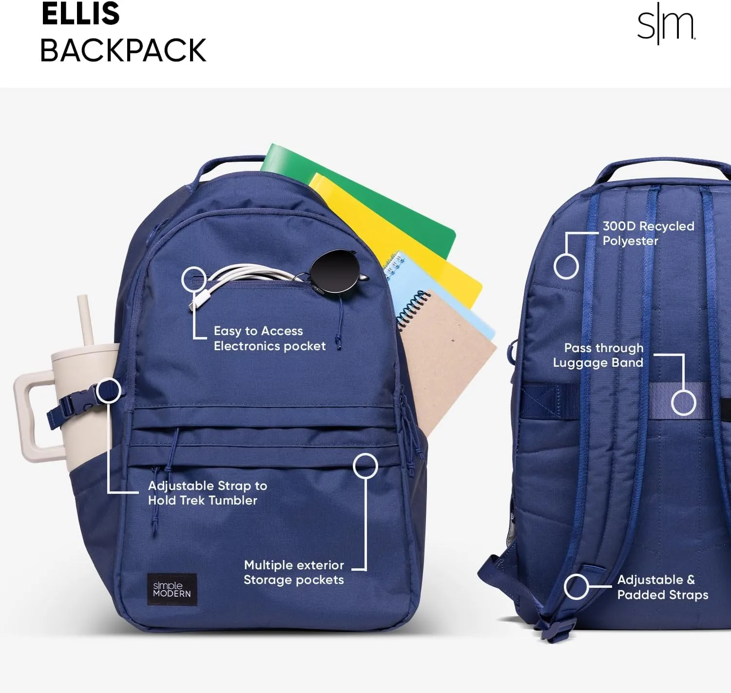 Simple Modern Ellis Backpack for School | Elementary Middle and High School Bookbag for Kids and Teens | Girls and Boys | Raspberry Vibes