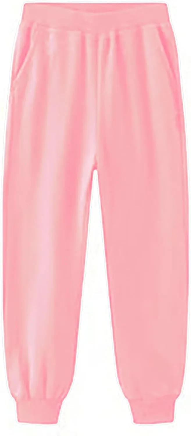 Sweatpants for Kids Boys Girls High Wasit 𝗗rawstring Solid Color Joggers Wide Leg Pants School Soft Athletic Trousers