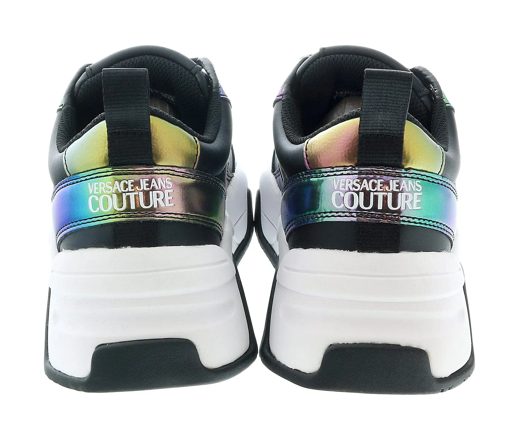 Versace Jeans Couture Black Technicolor Lace Up Sneakers-