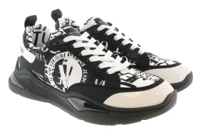 Versace Jeans Couture Black White  Chunky Sole Signature Print Fashion Sneakers-
