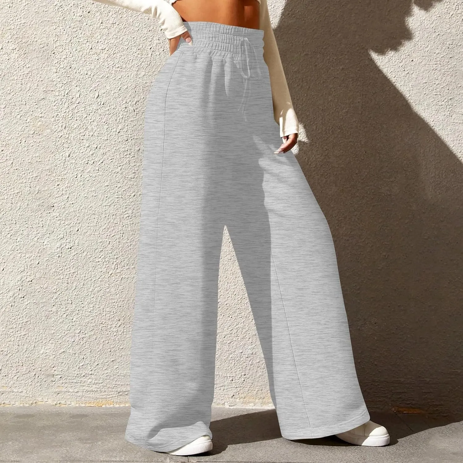 Wide Leg Sweatpants Women Baggy Drawstring High Waisted Lounge Pants Oversized Casual Soft Joggers with Pockets