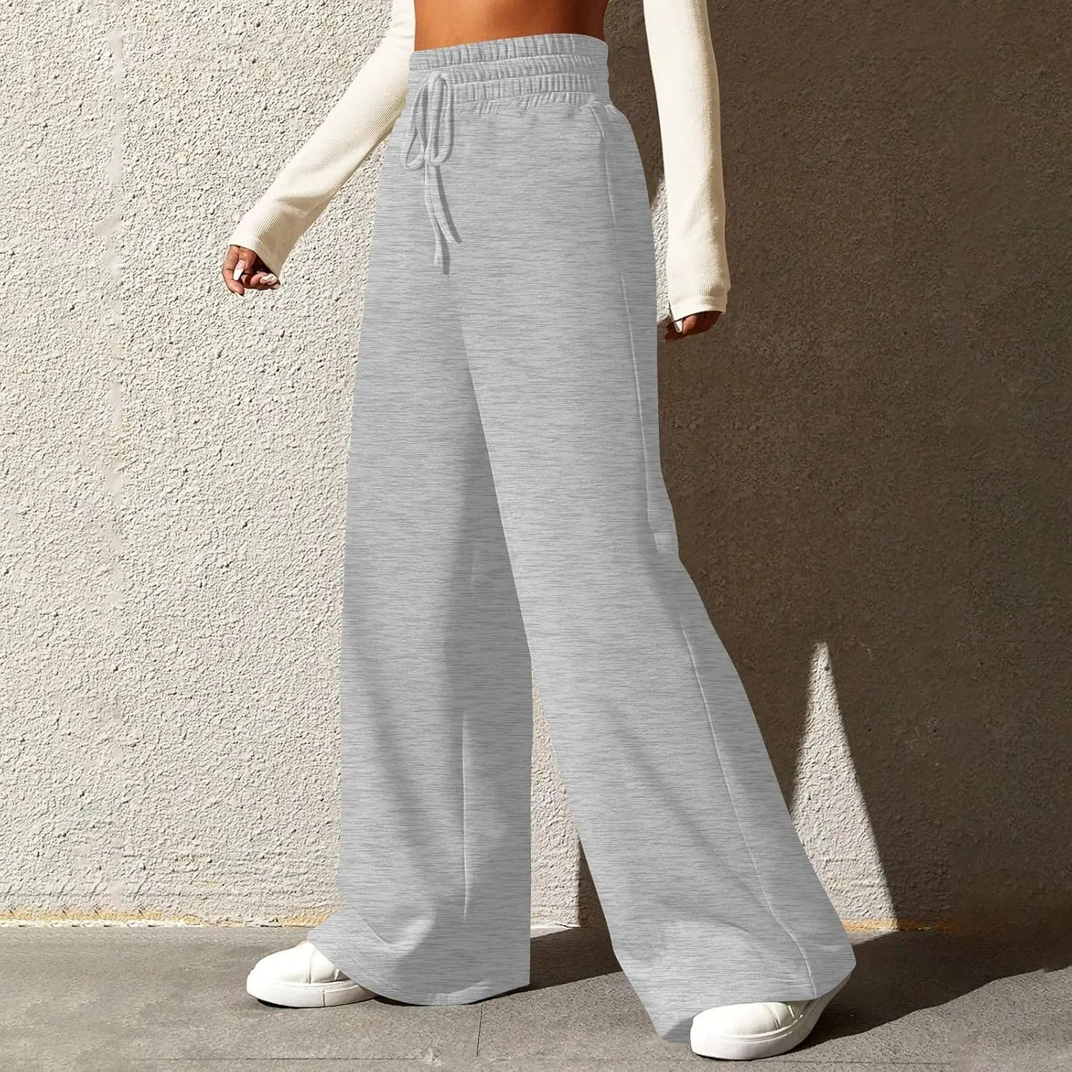 Wide Leg Sweatpants Women Baggy Drawstring High Waisted Lounge Pants Oversized Casual Soft Joggers with Pockets