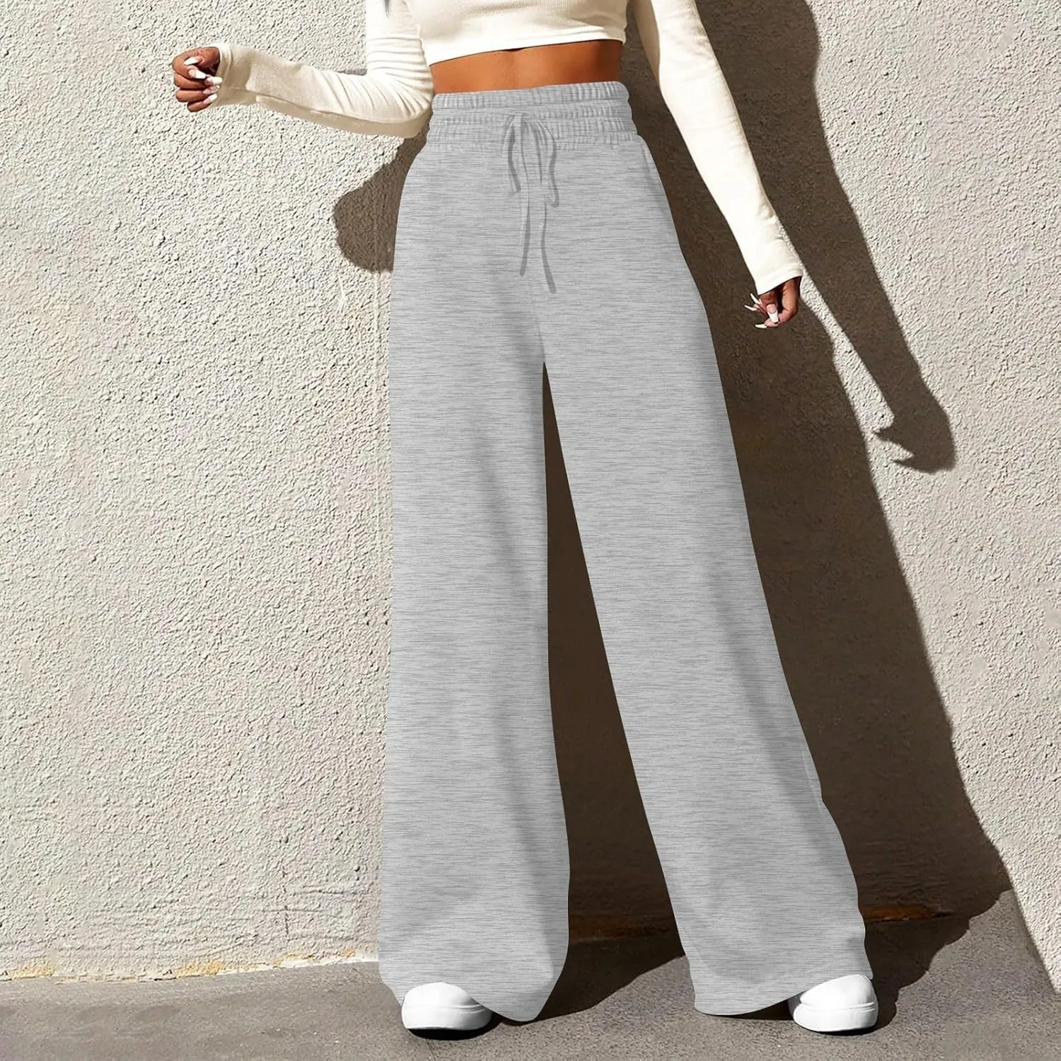 Wide Leg Sweatpants Women Baggy Drawstring High Waisted Lounge Pants Oversized Casual Soft Joggers with Pockets