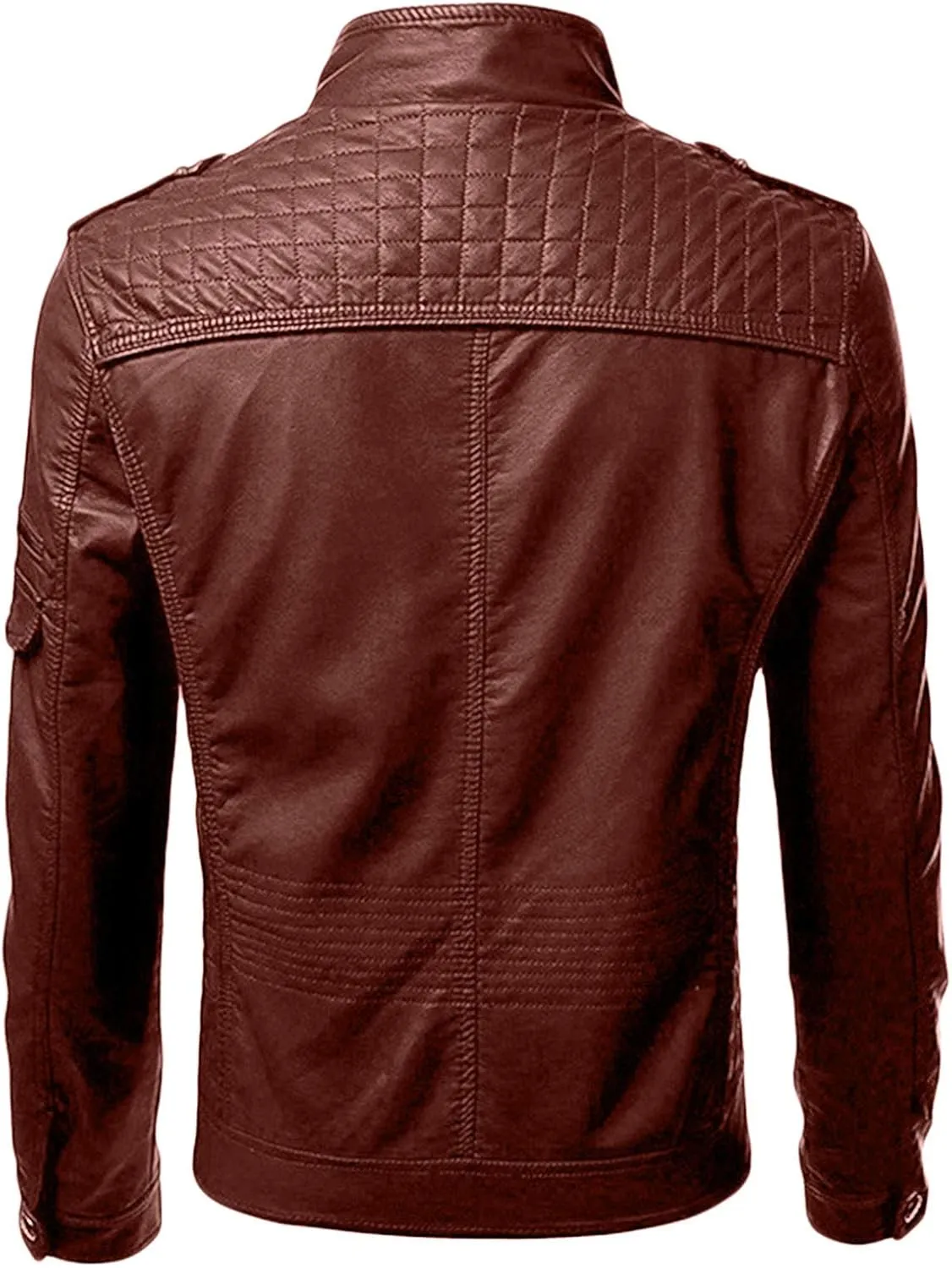 Winter Jackets for Men Fall Jackets for Men Winter Casual Stand Collar Leather Jacket Coat Faux Fur Lined Jacket