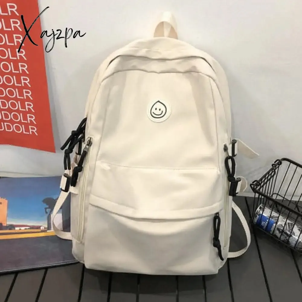 Xajzpa - All-match Simple Women's Backpack Bag Korean Harajuku Cute Small Backpacks for Women Waterproof Nylon School Bags Ladies New